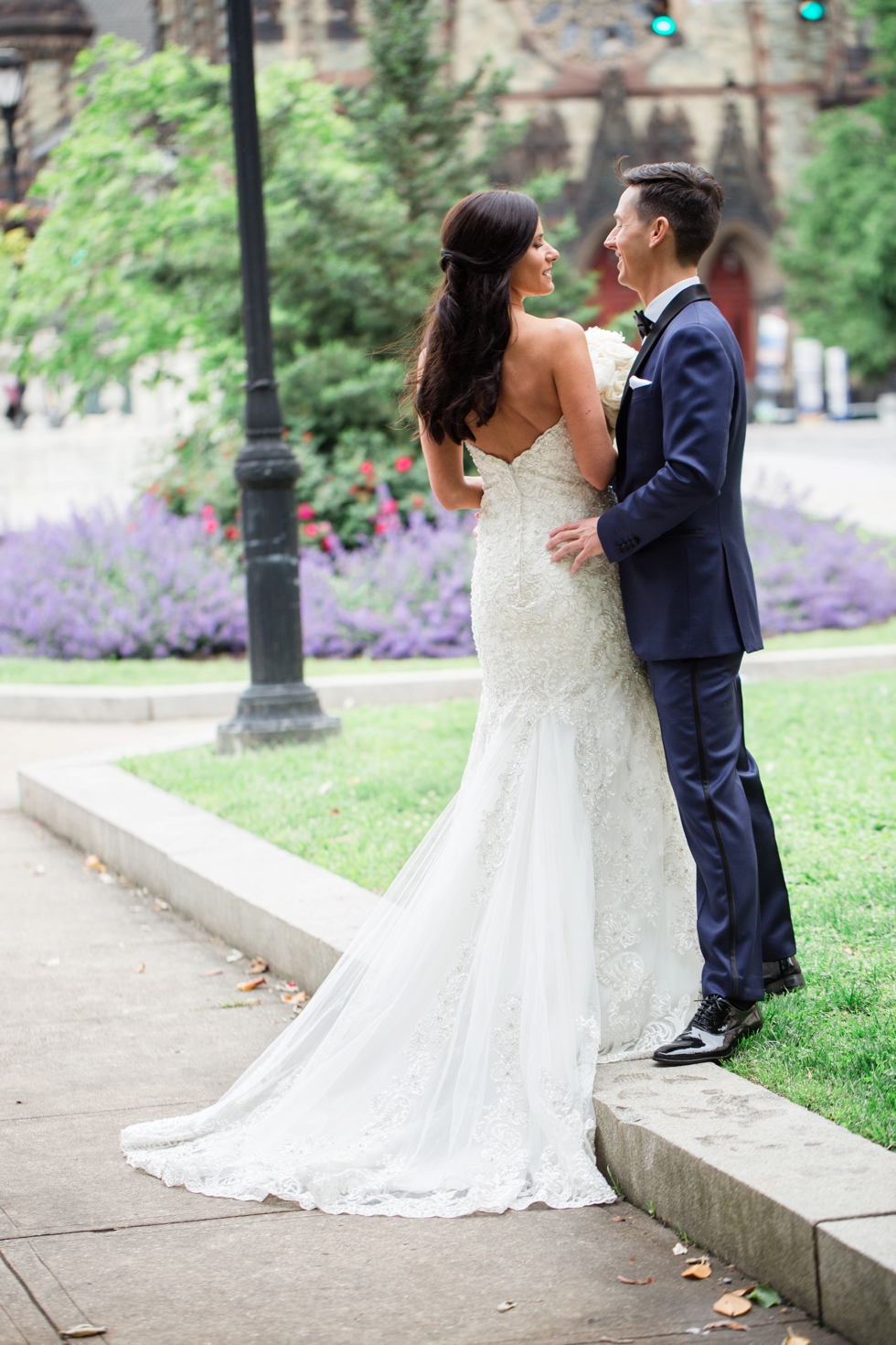 Mount Vernon Wedding Photography - Peabody Library First Look Bride and Groom