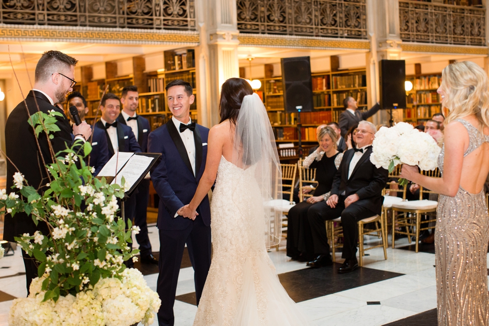 George Peabody Library Wedding Ceremony - Crimson and Clover Floral Design