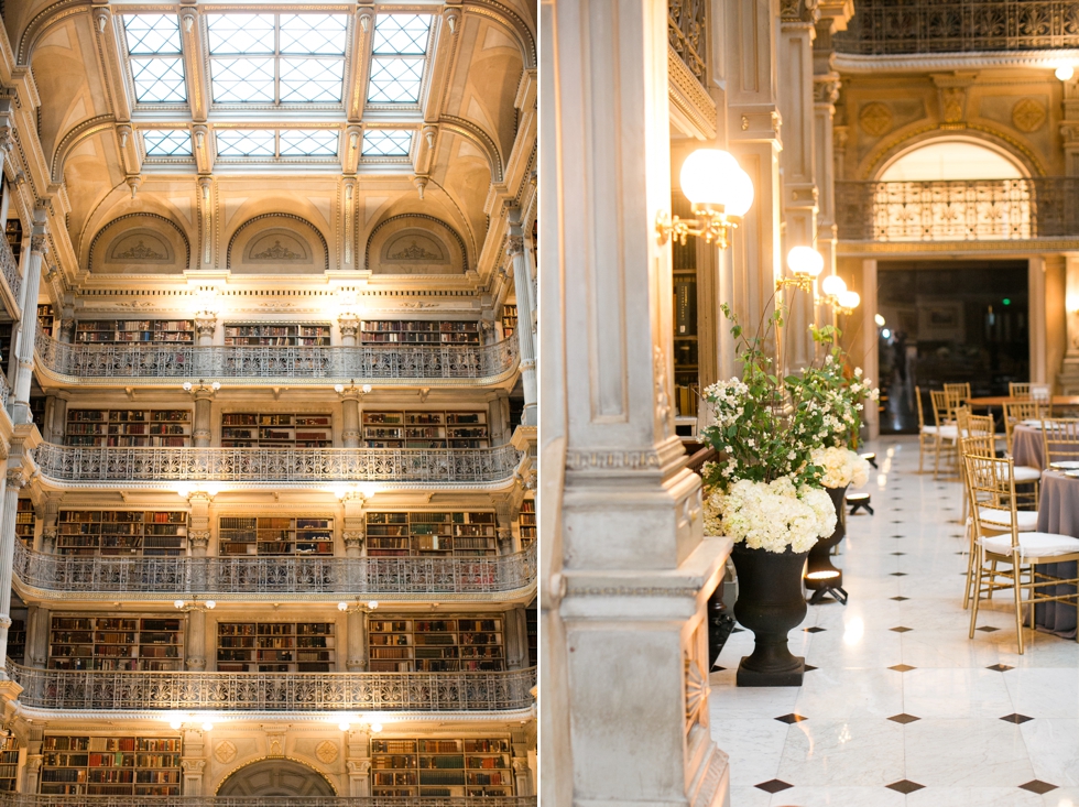 Peabody Library Wedding Photographer - Crimson and Clover Floral Design