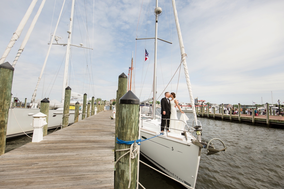 Annapolis City Dock Wedding Party - Ego Alley Annapolis Beneteau Sailboat