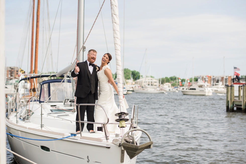 Annapolis City Dock Wedding Party - Ego Alley Annapolis Beneteau Sailboat