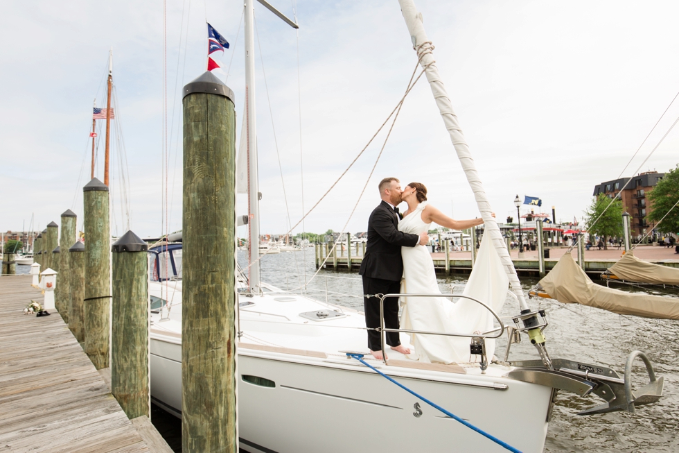 Annapolis City Dock Wedding Party - Ego Alley Annapolis Beneteau Sailboat