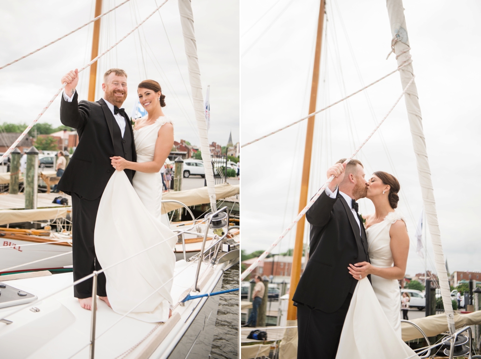 Annapolis City Dock Wedding Party - Ego Alley Annapolis Beneteau Sailboat