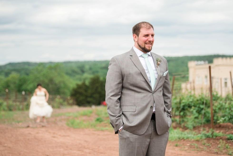 Bucks County Wedding Photographer - Sand Castle Winery Wedding First Look