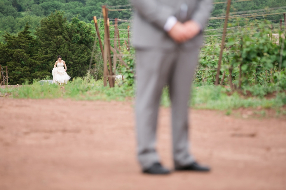 Bucks County Wedding Photographer - Sand Castle Winery Wedding First Look