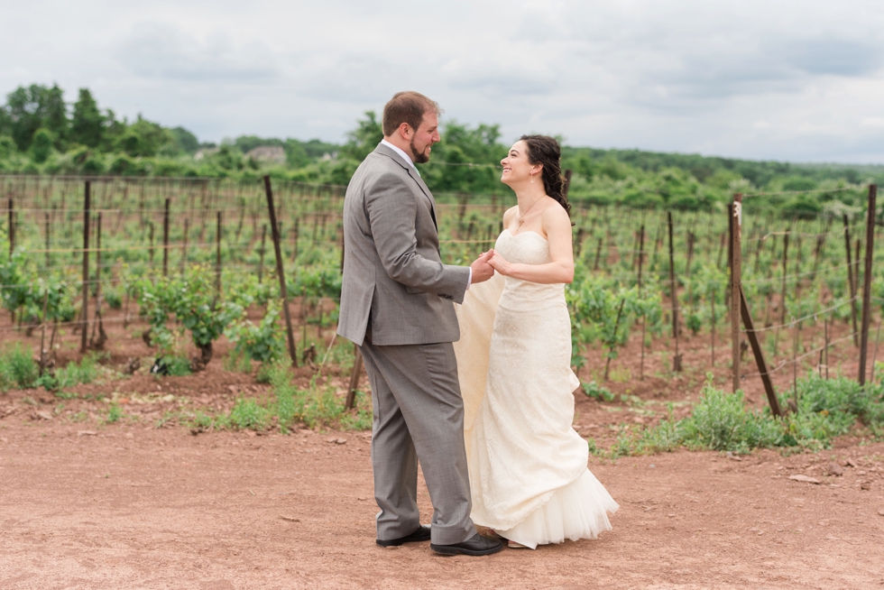 Bucks County Wedding Photographer - Sand Castle Winery Wedding First Look