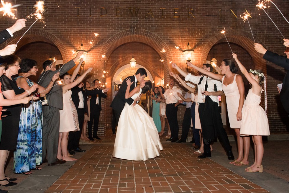 Sparkler Send off at Tidewater inn Eastern shore of Maryland