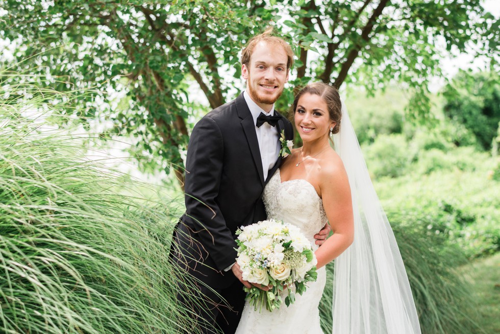 Black Eyed Susan Florals with Bridal Portrait at the Chesapeake Bay Beach Club Sunset Ballroom in Maryland