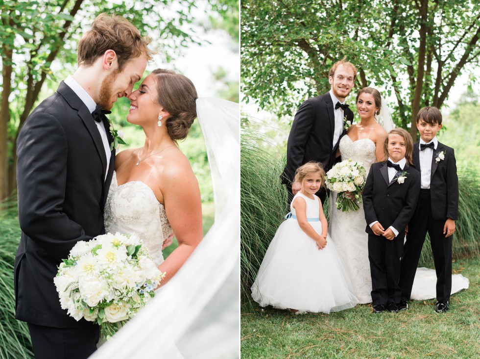 Black Eyed Susan Florals with Bridal Portrait at the Chesapeake Bay Beach Club Sunset Ballroom in Maryland