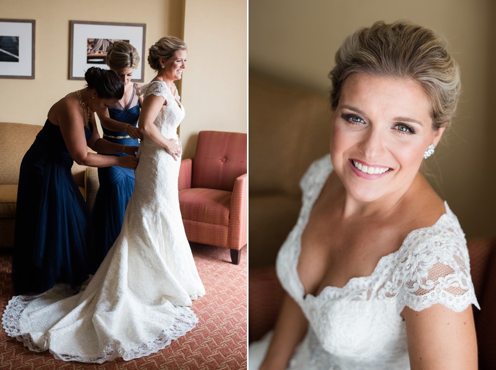 Bridal prep at Marriott Waterfront Baltimore Harbor wedding