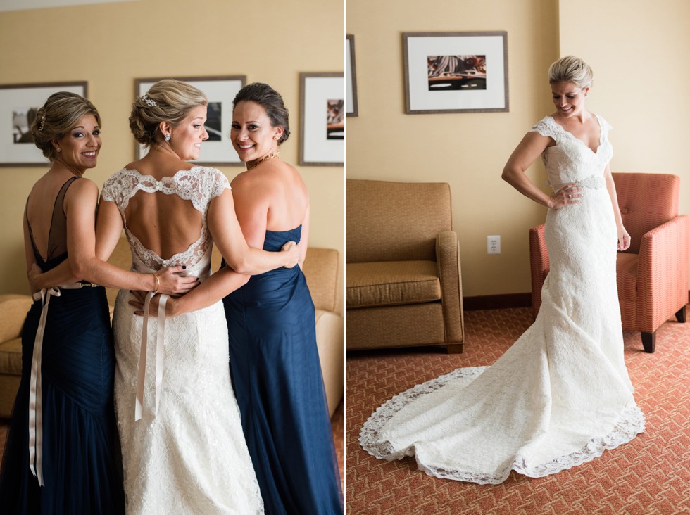 Bride wearing Kleinfeld's Wedding dress at Marriott Waterfront Baltimore Harbor wedding