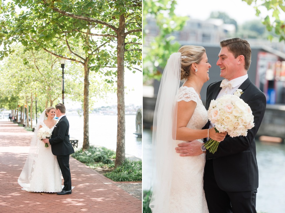 first look for bride and groom at Marriott Waterfront baltimore harbor