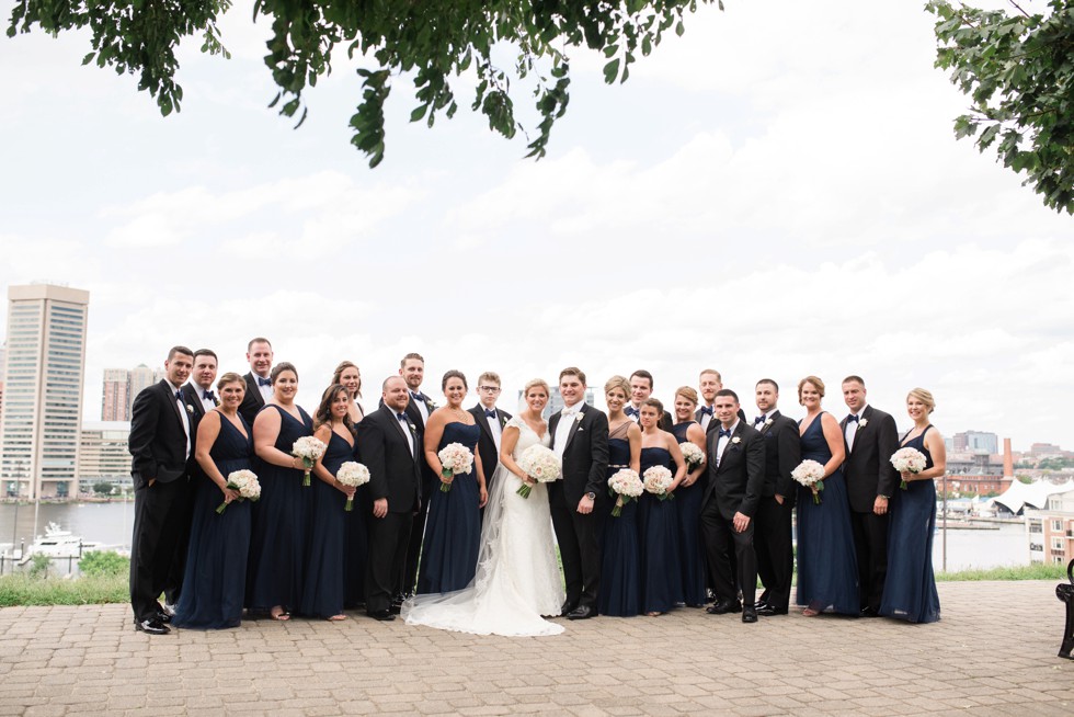 Federal Hill wedding photo with cathedral veil