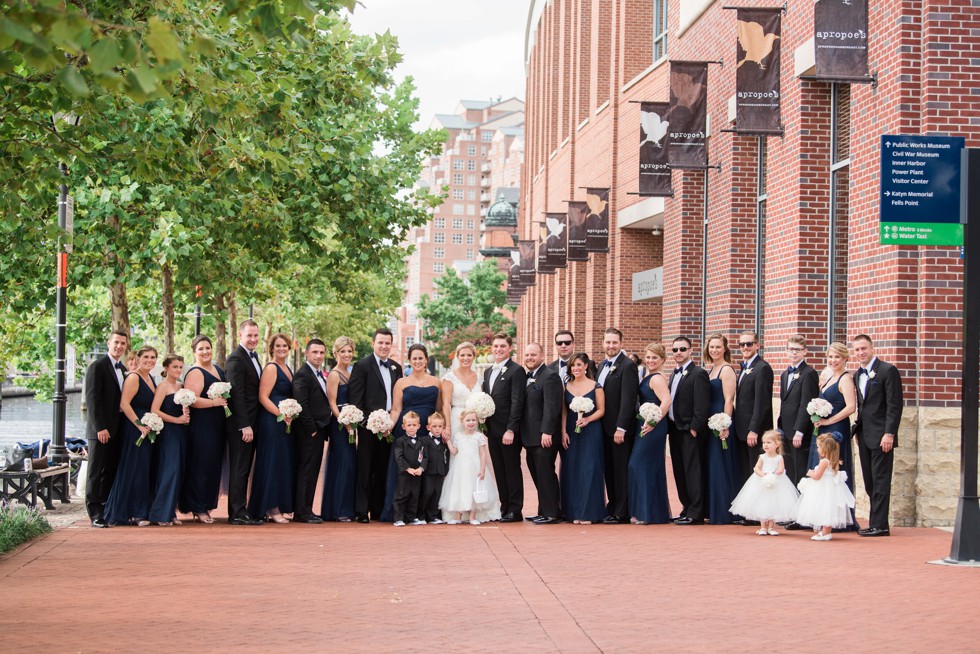 Baltimore Marriott Waterfront Wedding Party in the summer