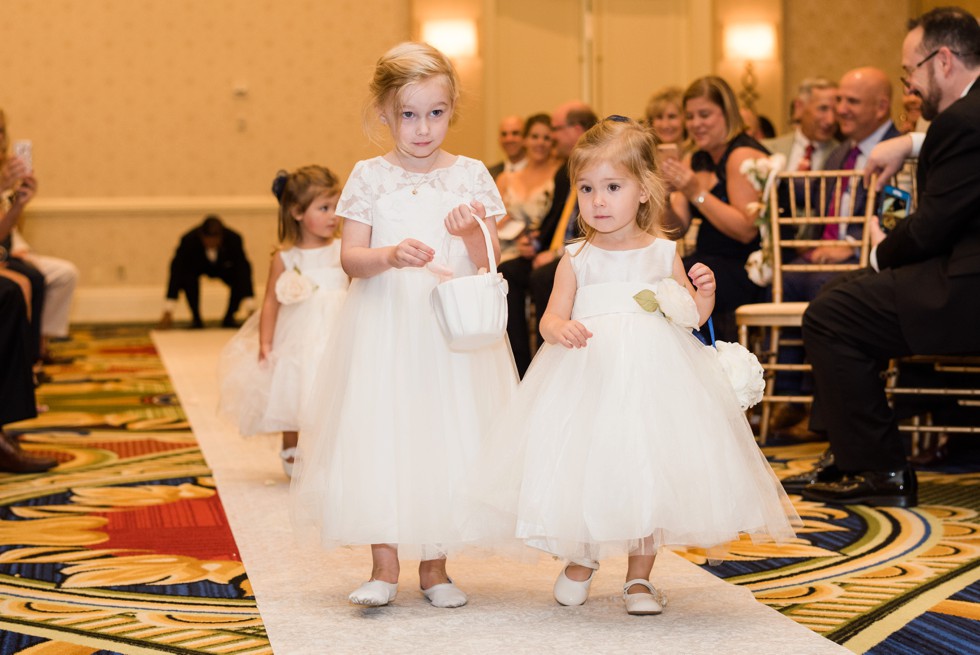 Flower girls at the Indoor Wedding ceremony at Baltimore Waterfront Marriott