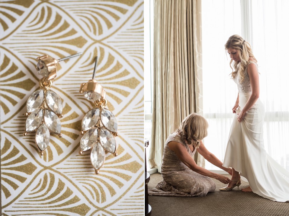 Four Seasons Hotel baltimore bride wearing a martina liana wedding dress