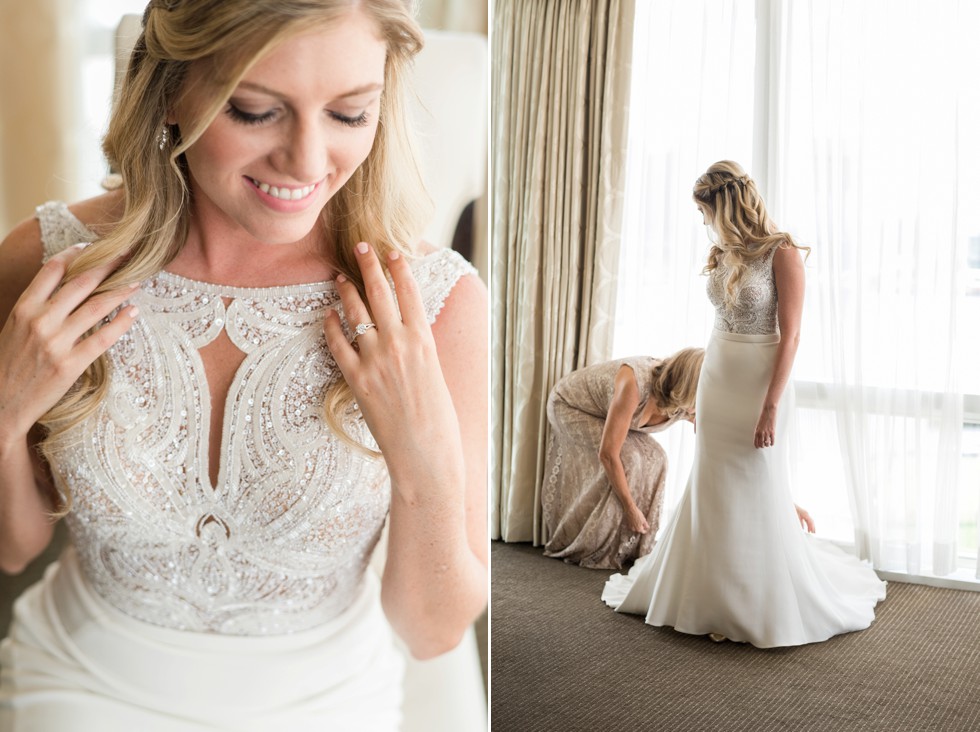 Four Seasons Hotel baltimore bride wearing a martina liana wedding dress