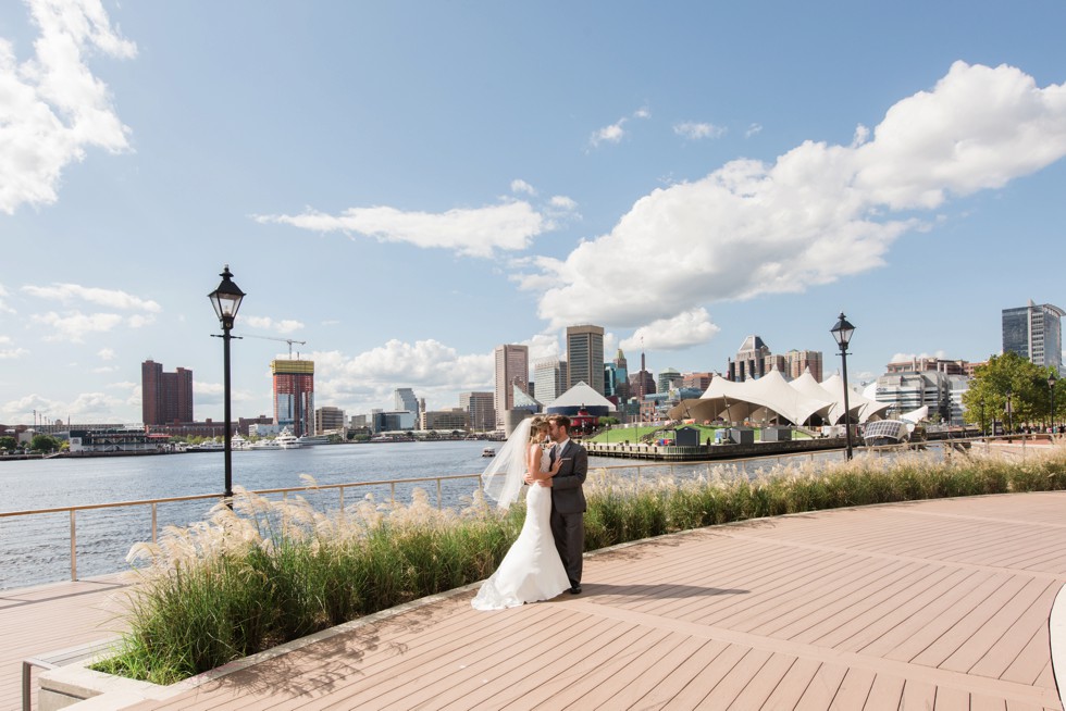 Four Seasons Hotel wedding photos in a martina liana bridal dress, groom wearing a M. Stein & Company Tuxedo