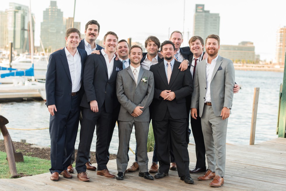 wedding guests and past wedding couple at Baltimore Museum of Industry