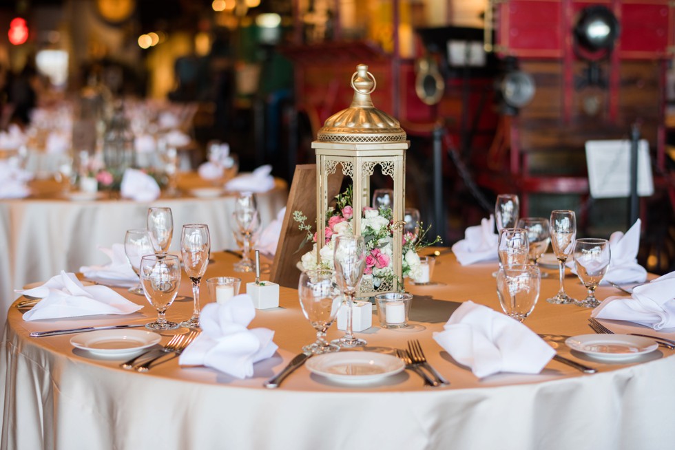 DIY table decorations at BMI wedding Scentsational Florals