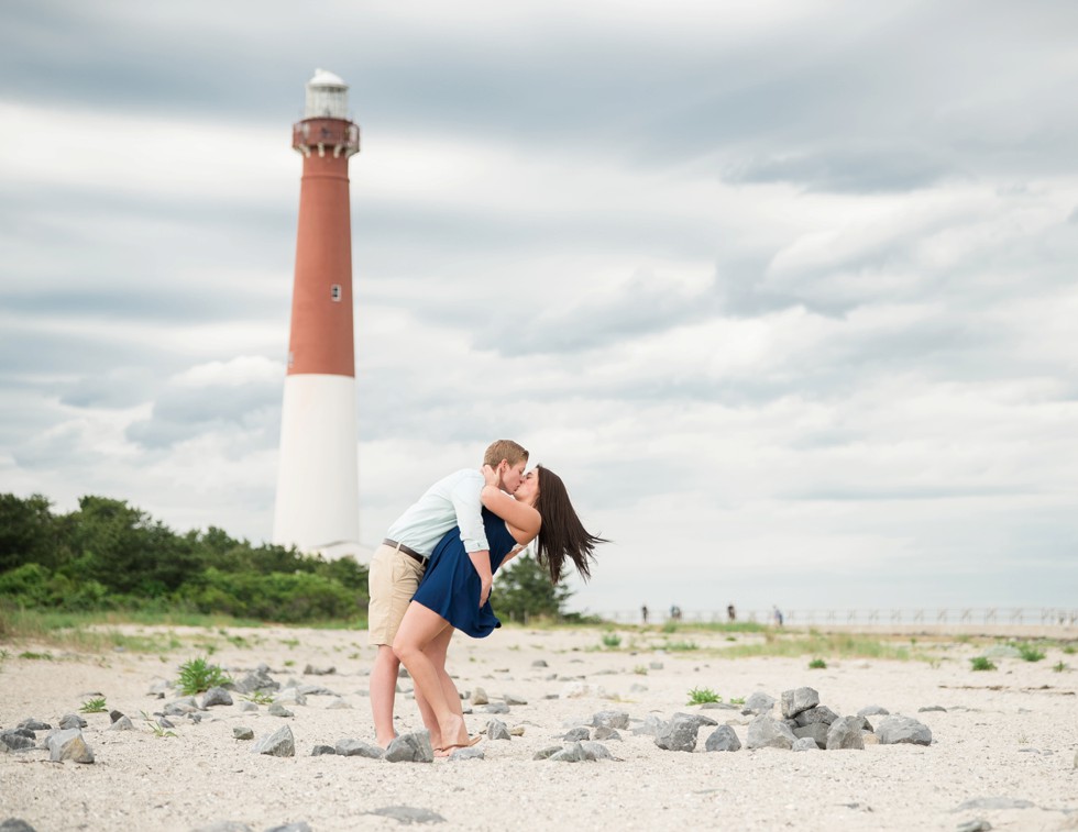 Two brides proposal photos on the Jersey Shore of Barnegat Lighthouse