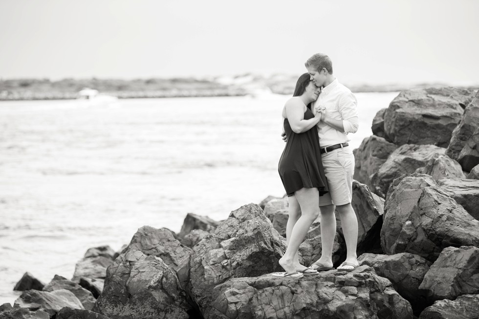 Proposal photographer at Barnegat Lighthouse rocks