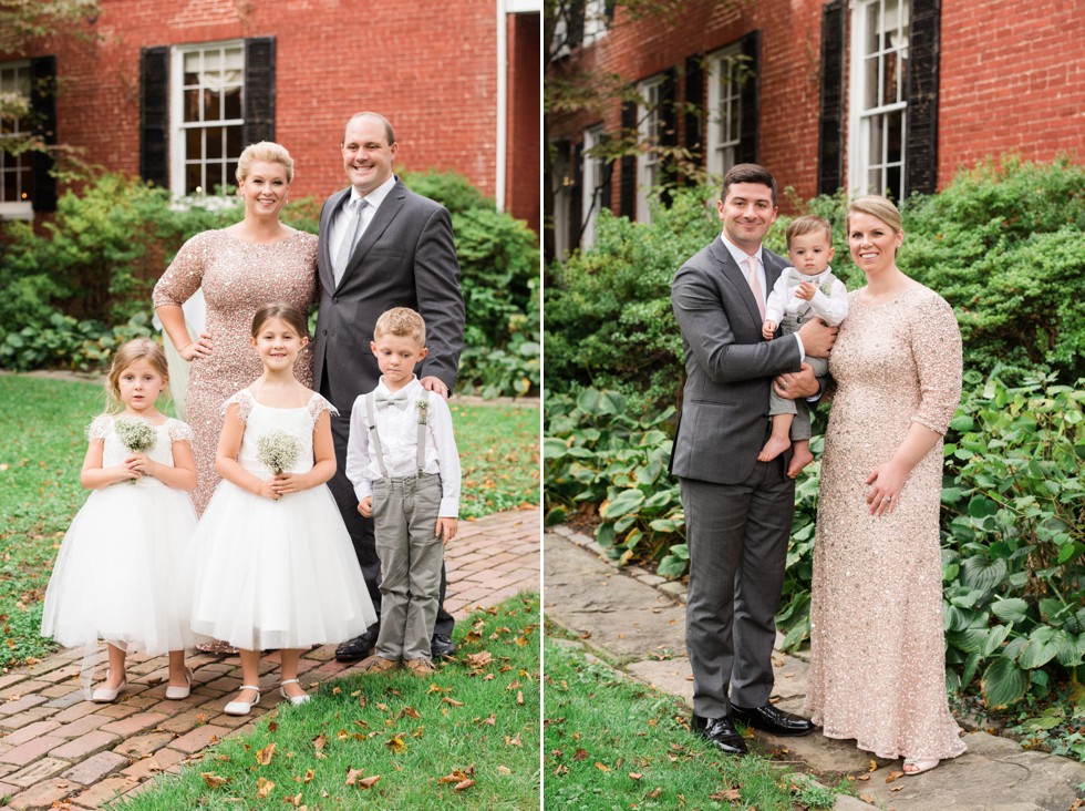 Family portraits of the bride's sisters at Elkridge Furnace Inn