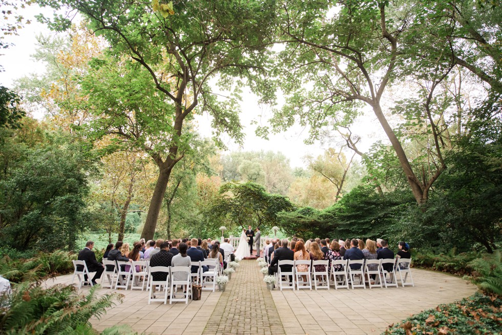 wedding ceremony in the Elkridge Furnace Inn garden