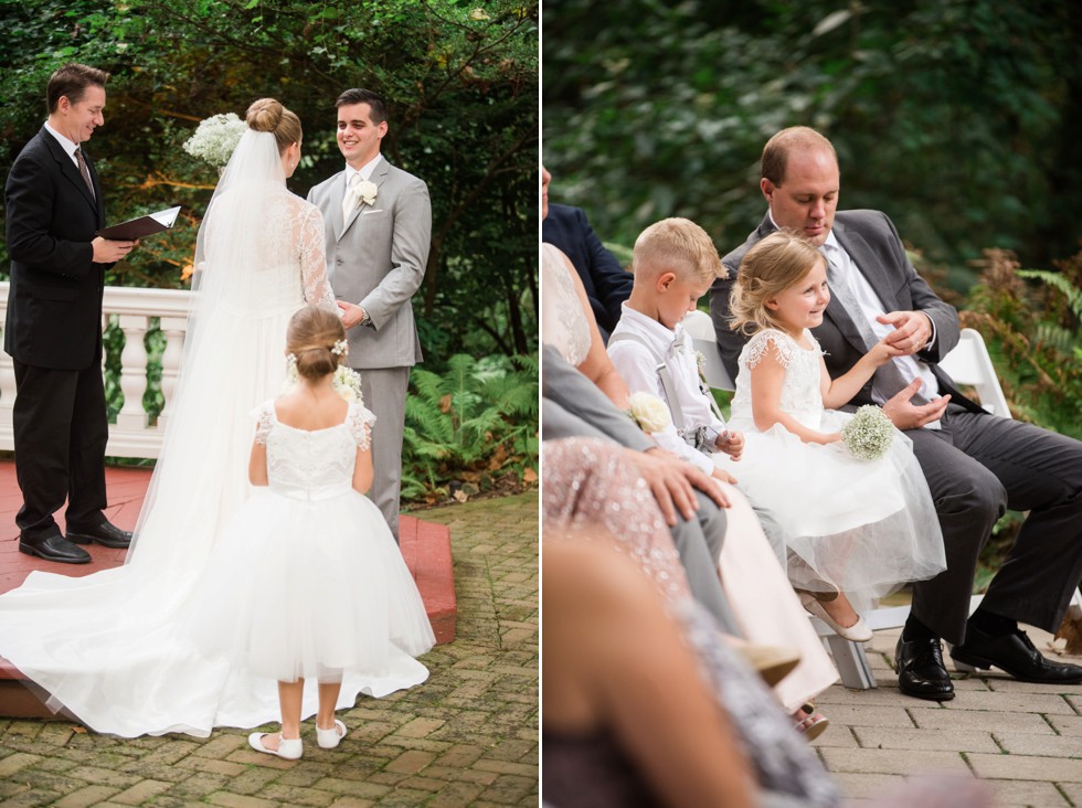 wedding ceremony in the Elkridge Furnace Inn garden