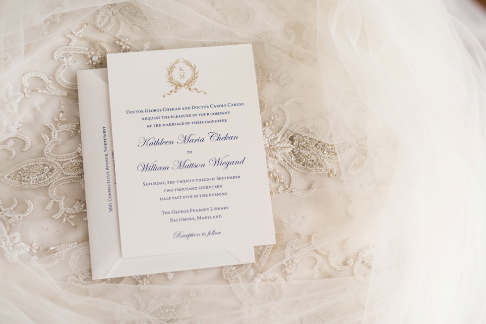 Peabody Library wedding invitation by MLC Designs