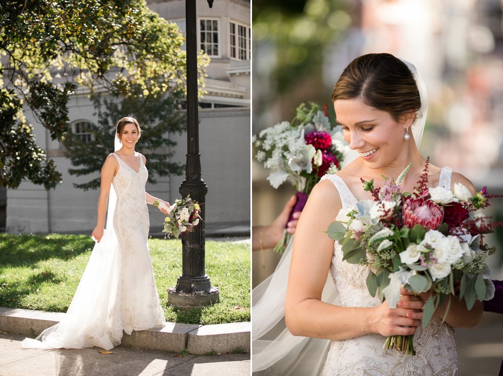 Bridal portraits with Wicked Willow Floral bouquet and Love Couture Bridal dress