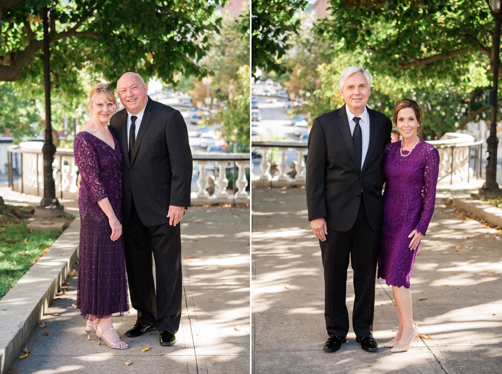 Mount Vernon Couple portraits with burgandy Wicked Willow Floral bouquet and Love Couture Bridal dress