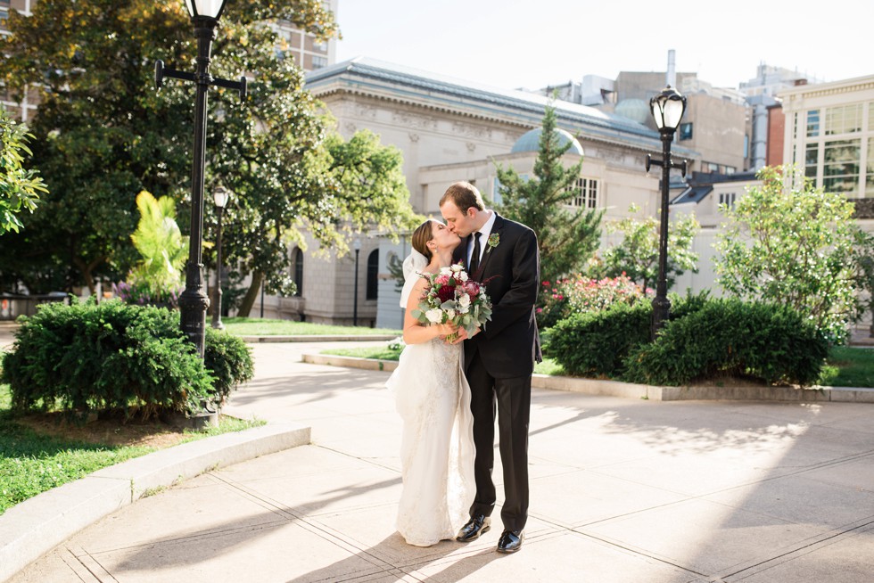 Wedding photos at The Walters Art Museum before Peabody Library ceremony