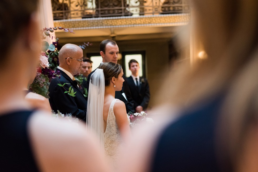 Wicked willow bridesmaid bouquets at peabody library ceremony