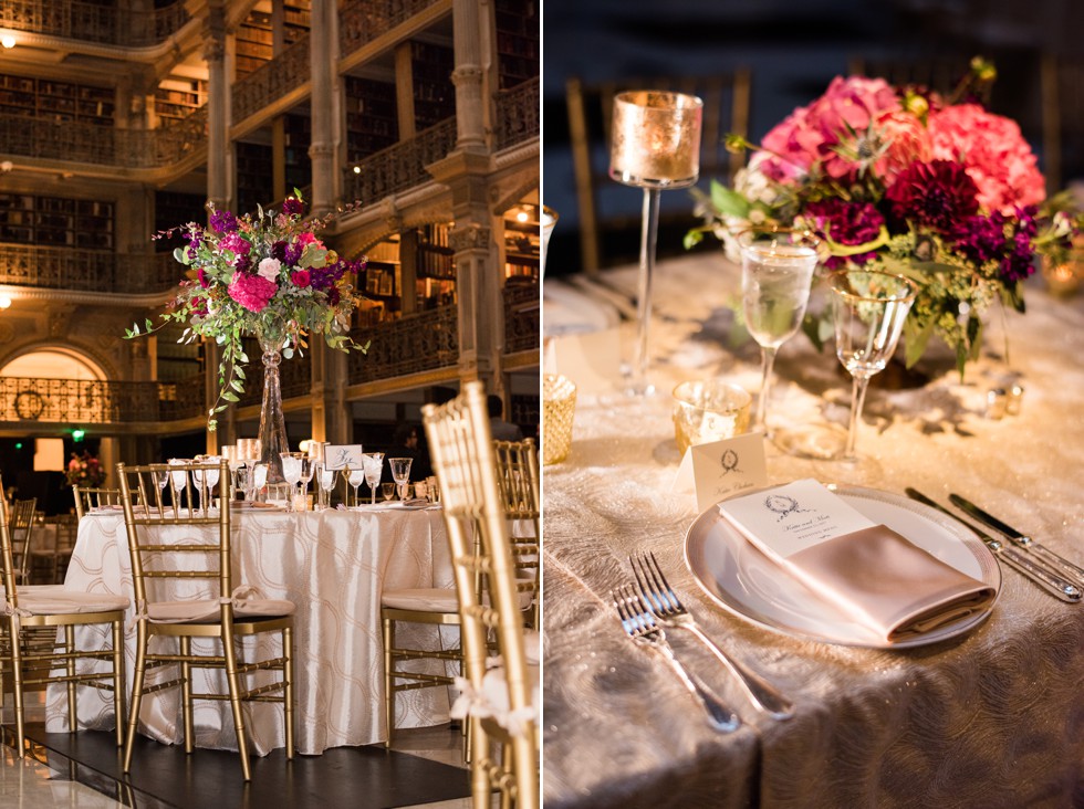 Elizabeth Bailey Weddings design at peabody library wedding