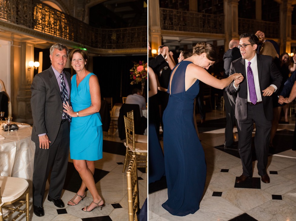 Fun reception photos at Peabody Library wedding