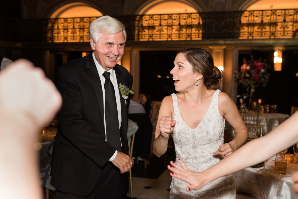 Father of the bride and the bride dancing to District Remix DJ