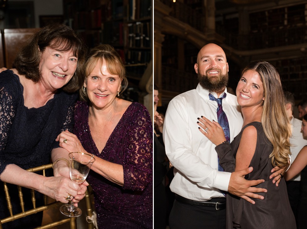 Fun dancing photos at a library reception