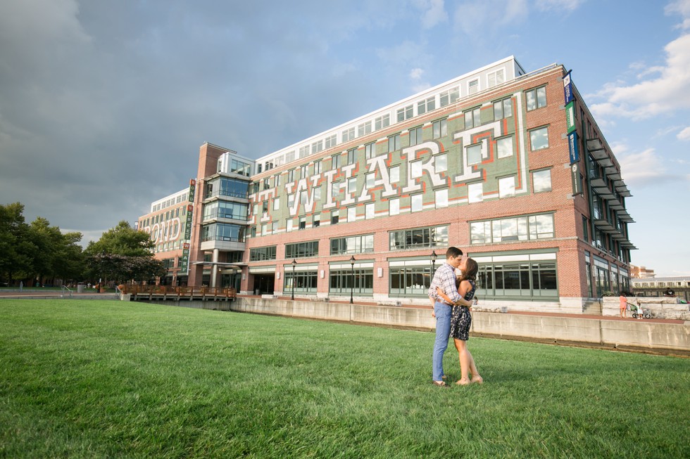 The Wharf in Fells Point engaged couple