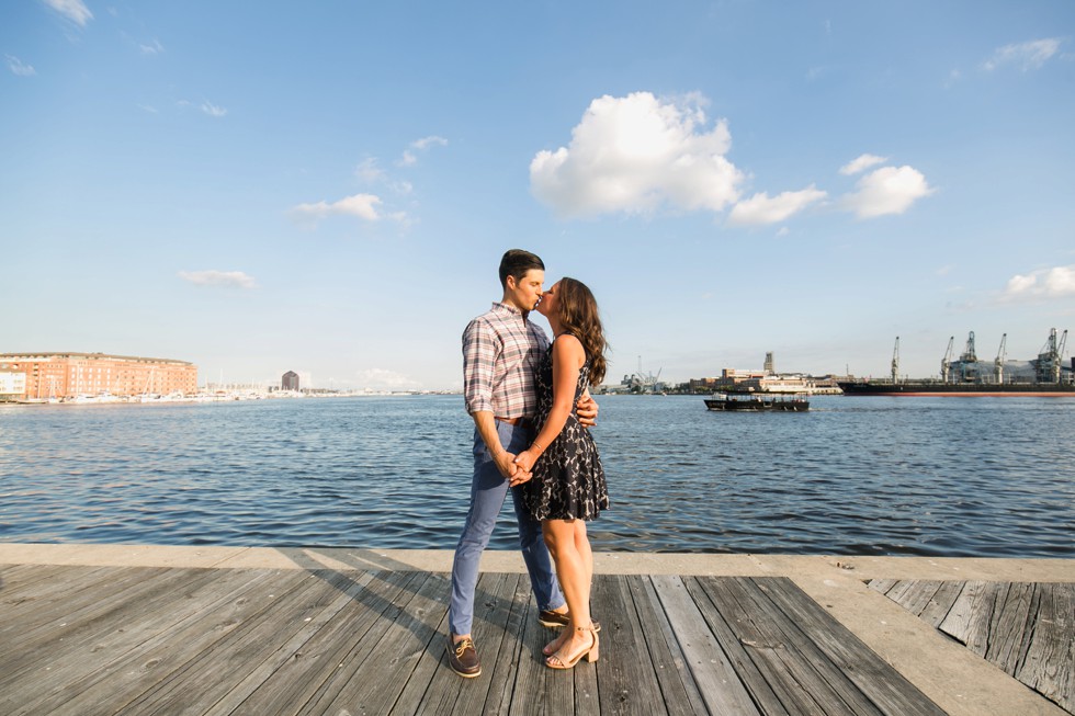 City engagement photos on the water