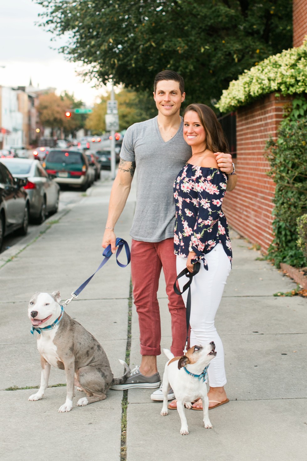 Engagement photos with your pets in Fells Point