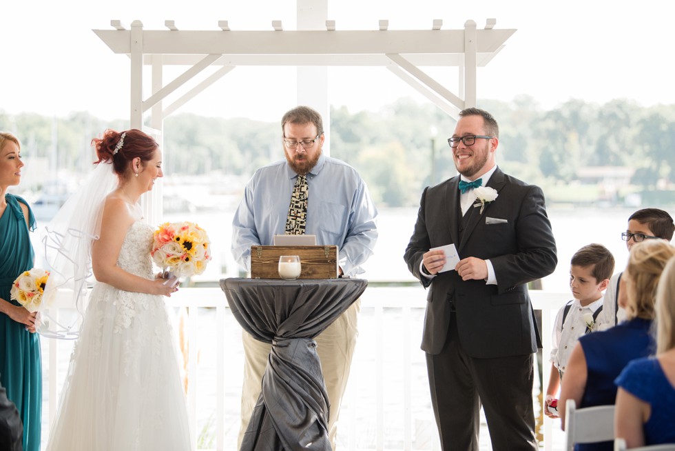 Anchor Inn wedding ceremony overlooking the water