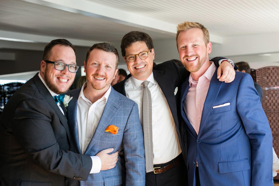 Groom and his friends at the Anchor Inn Reception