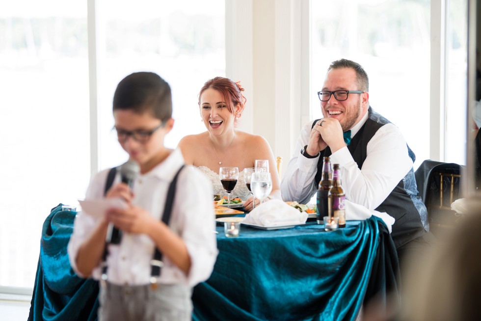 Toasts at waterfront wedding venue at Anchor Inn