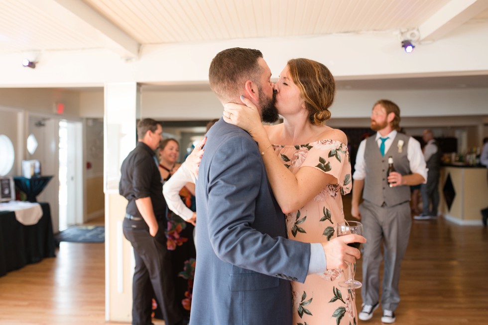 Couple portraits at Anchor Inn Wedding reception on the water