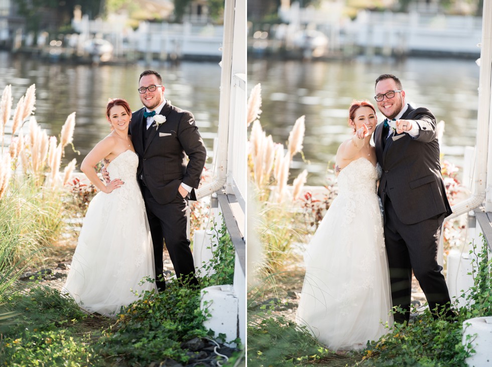 Couple portraits at Anchor Inn wedding on the water