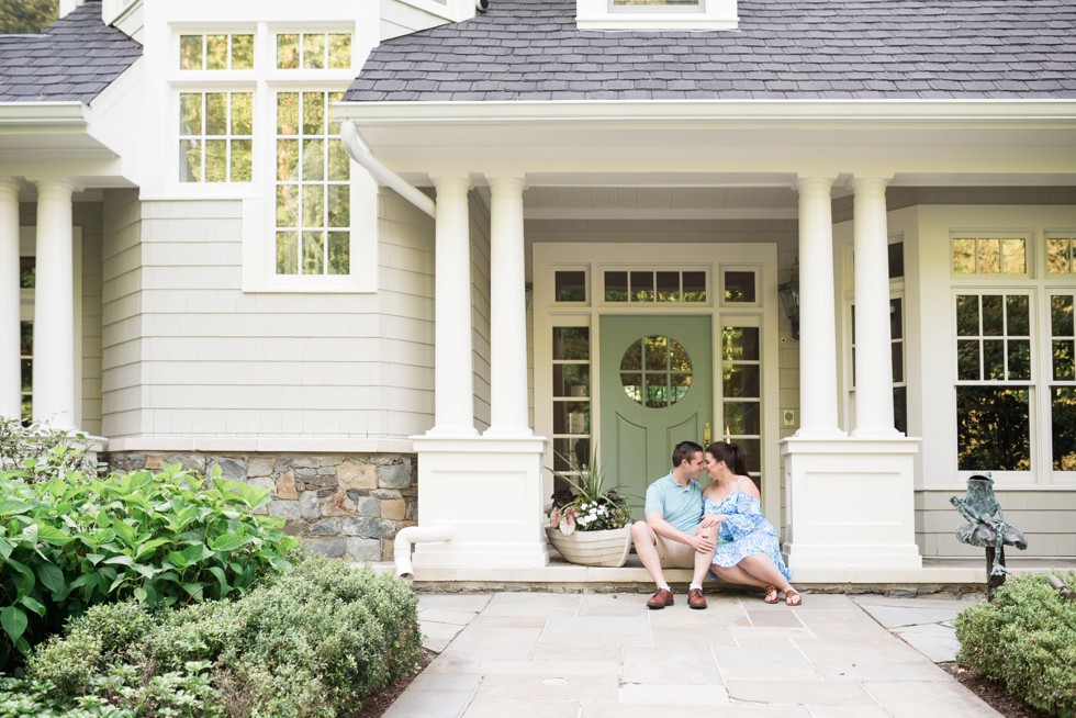 Engagement photos at family home in Annapolis