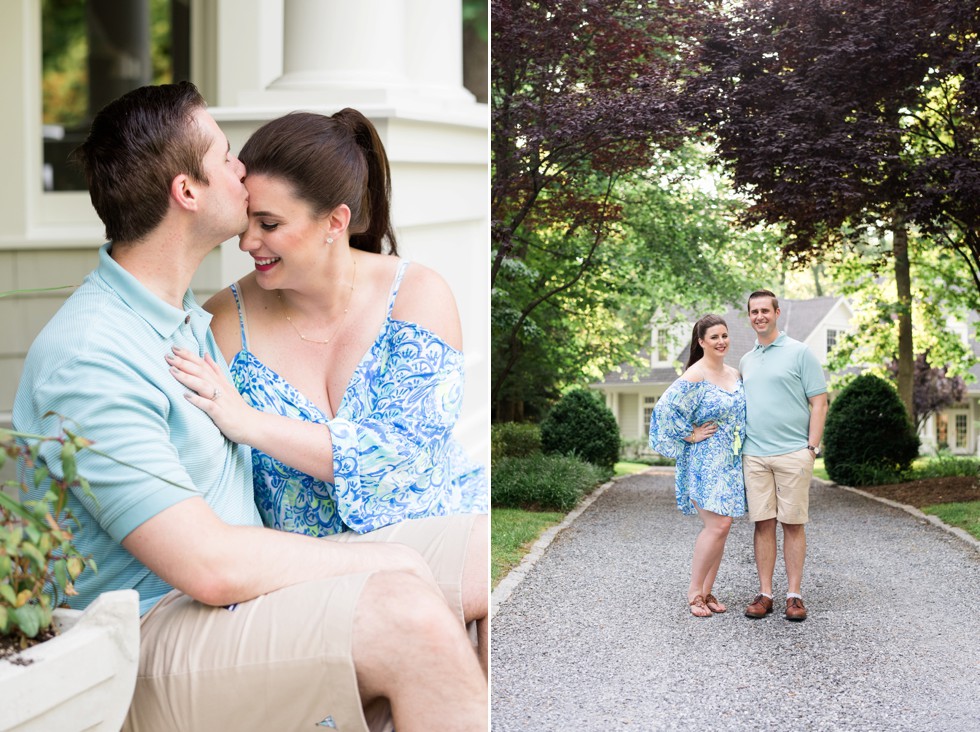 Engagement photos at family home in Annapolis