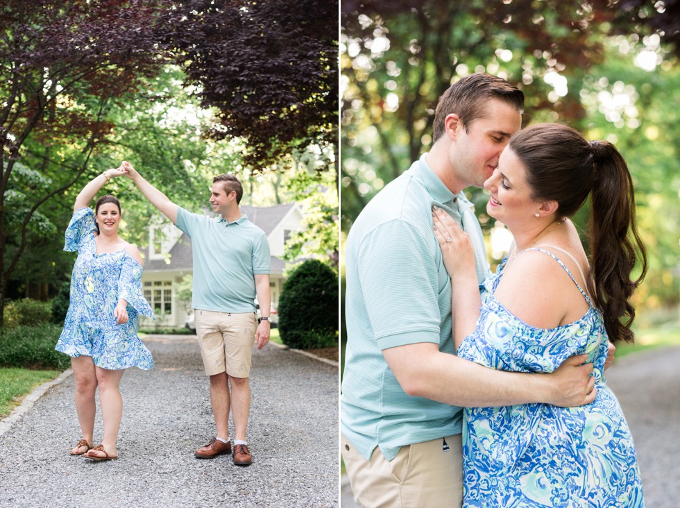 Engagement photos at family home in Annapolis