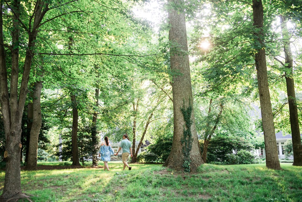 Engagement photos at family home in Annapolis